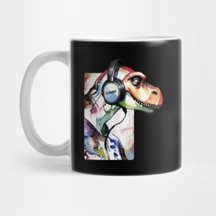 Dinosaur with Headphones Mug